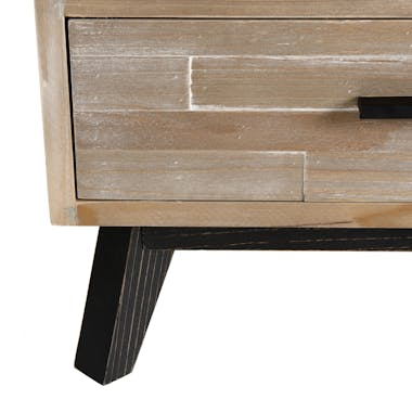 Table de chevet en bois blanchi 1 niche 1 tiroir PHOENIX