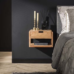 Petit meuble de rangement en bois finition gris clair BATH, Tables de  chevet