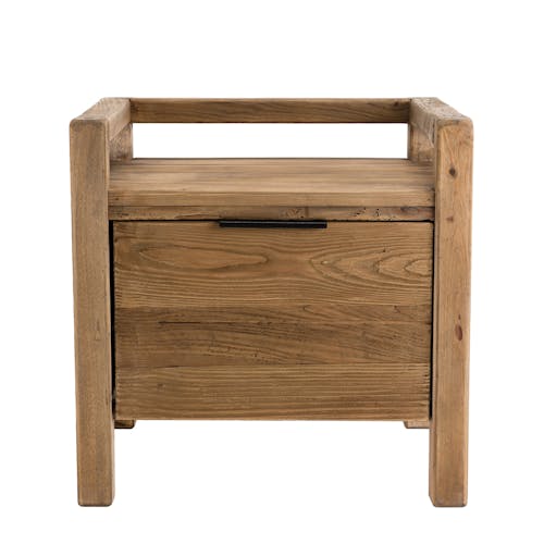 Table de chevet en bois de pin recyclé 1 tiroir DENVER