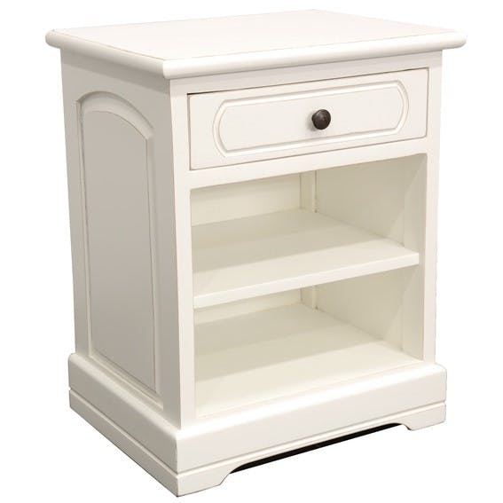 Table de chevet Hévéa 1 tiroir, 2 niches 43x33x53cm TRADITION