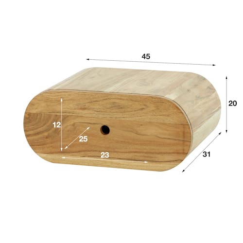 Table de chevet suspendue en bois d'acacia 1 tiroir melbourne Couleur bois  naturel Pier Import
