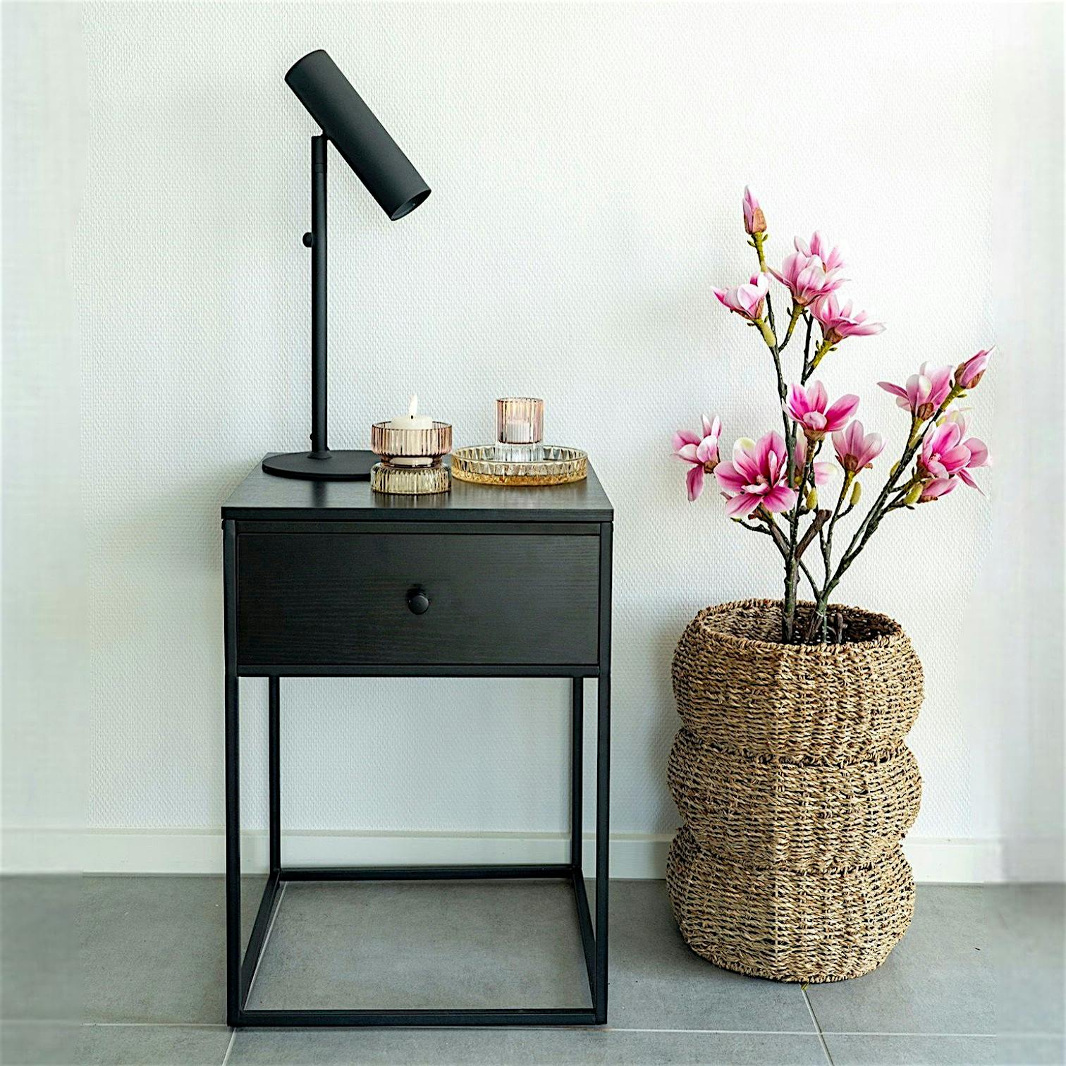 Table de chevet noire 1 tiroir VARDE