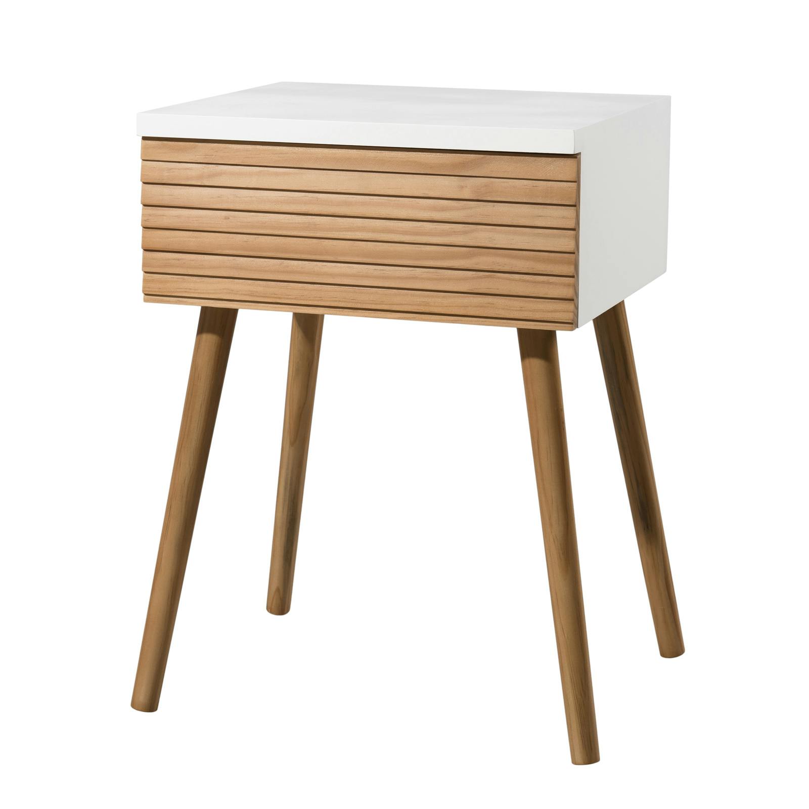 Table de chevet scandinave 1 tiroir en bois blanc PEROU