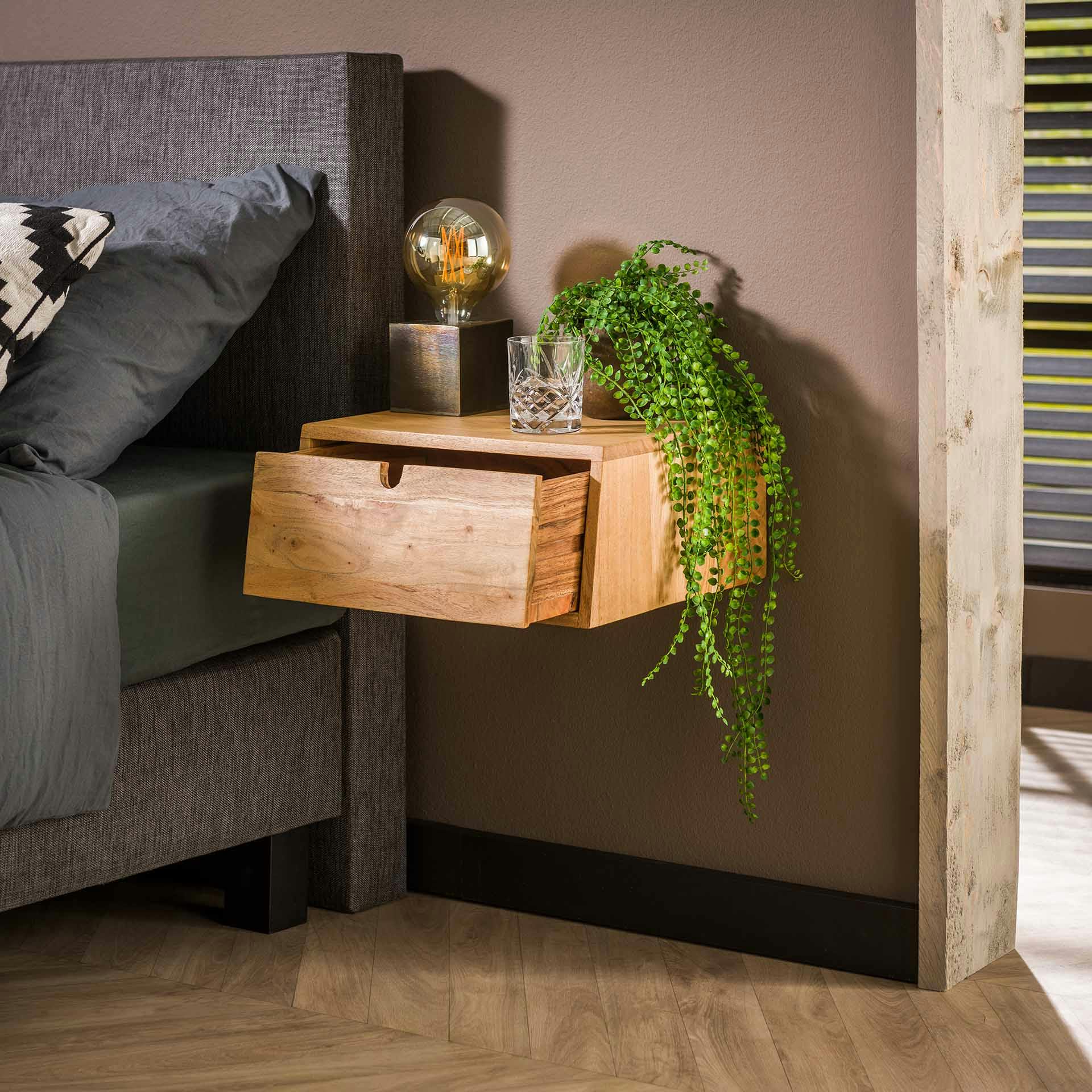 Table De Chevet Gautier En Bois Massif – 2 Tiroirs – Fabrication Française – Marron