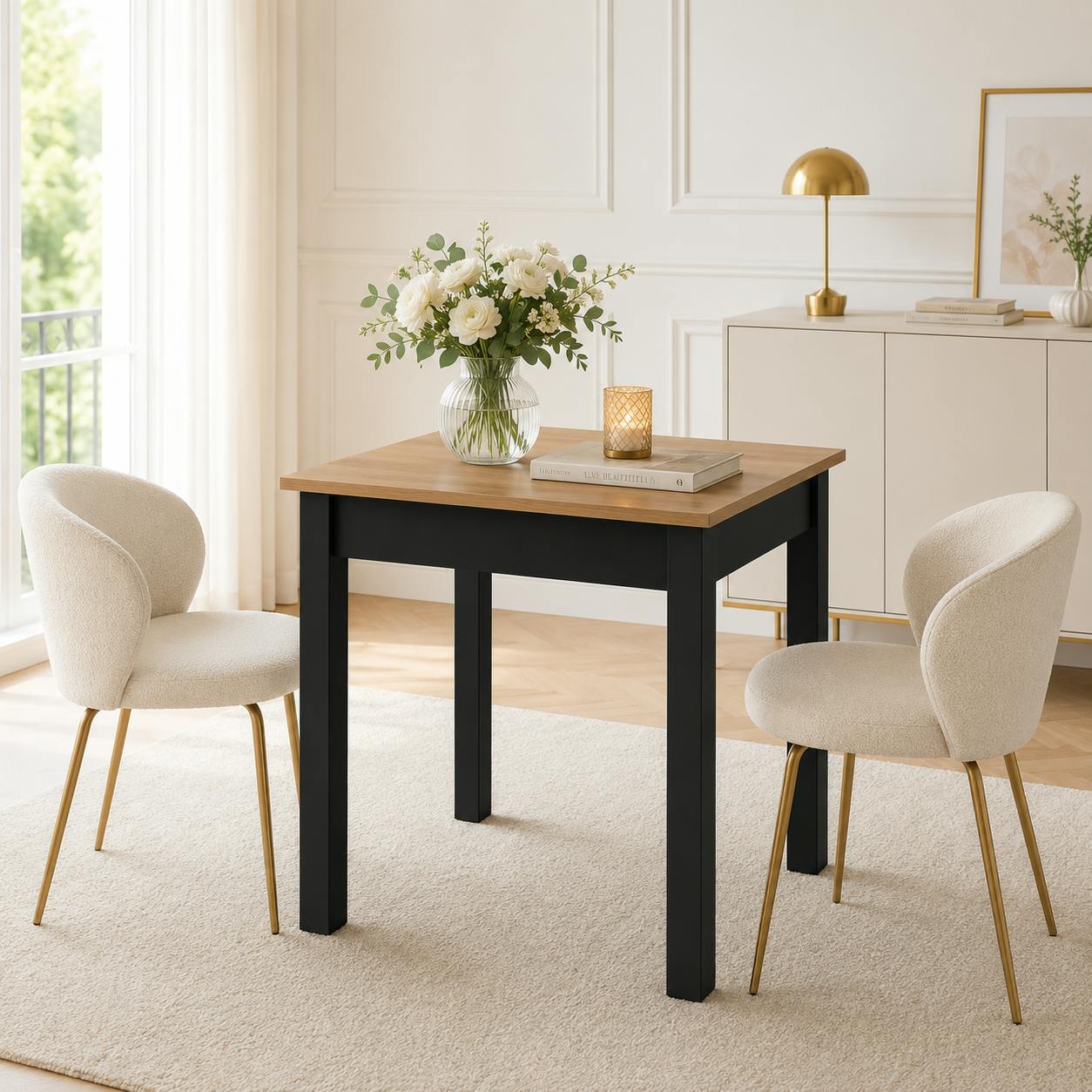 Table de cuisine style loft 110 cm ALVA