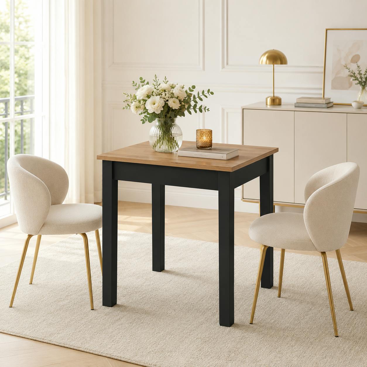 Table de cuisine style loft 90 cm ALVA
