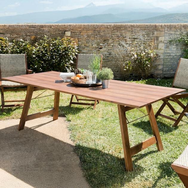 Table Basse De Jardin 60x60x36 Cm En Bois D'Acacia Massif - Meuble Extérieur Robuste