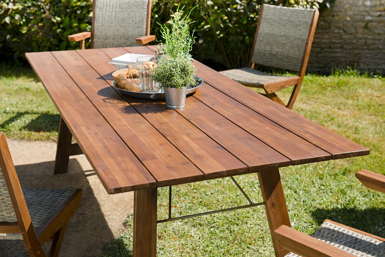 Table de jardin 10 personnes acacia 220x90 SUMMER