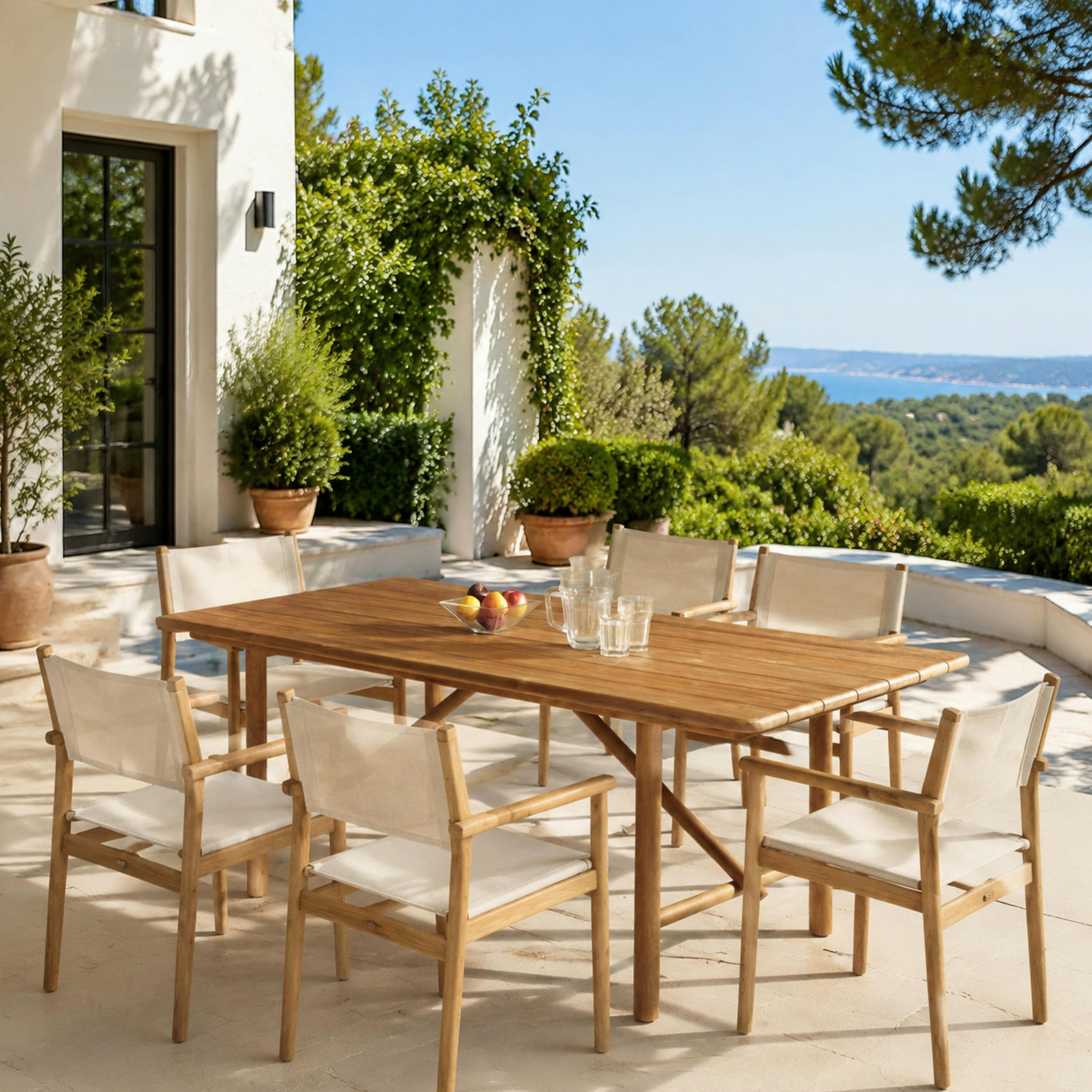 Table de jardin 200 cm en teck recyclé ORIA