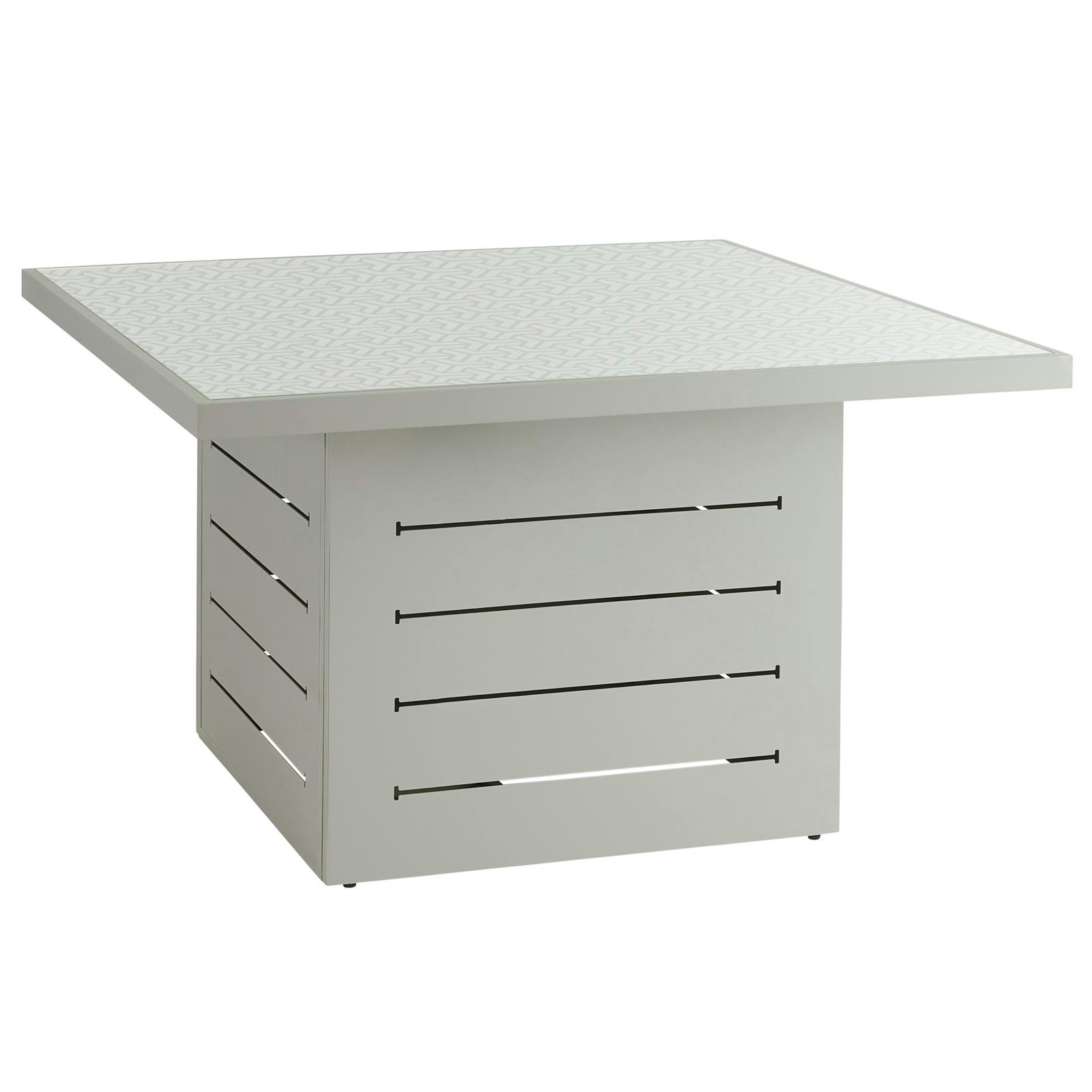 Table de jardin carrée en aluminium gris avec motifs graphiques LANZAROTE