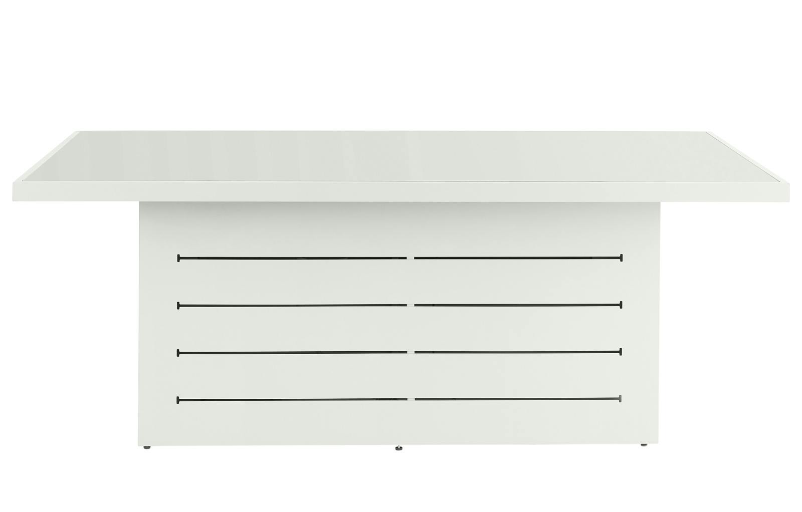 Table de jardin en aluminium blanc et en verre MAJORQUE