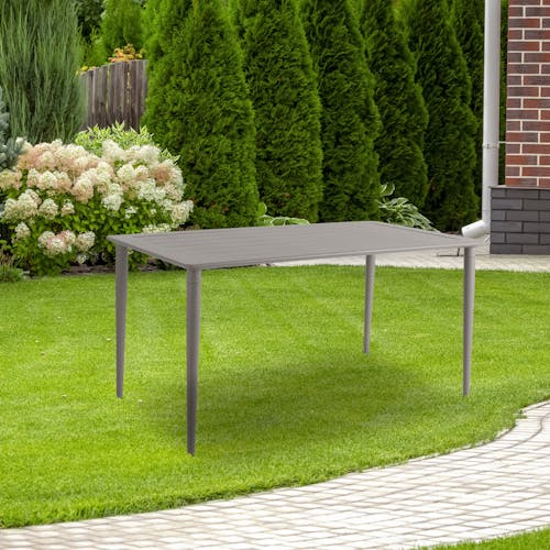 Table de jardin en aluminium finition gris sable 140 cm STOCKHOLM