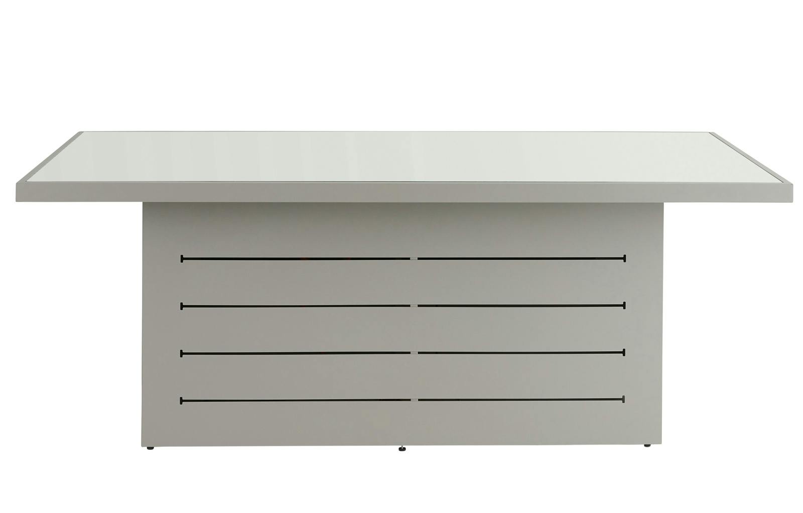 Table de jardin en aluminium gris et en verre LANZAROTE