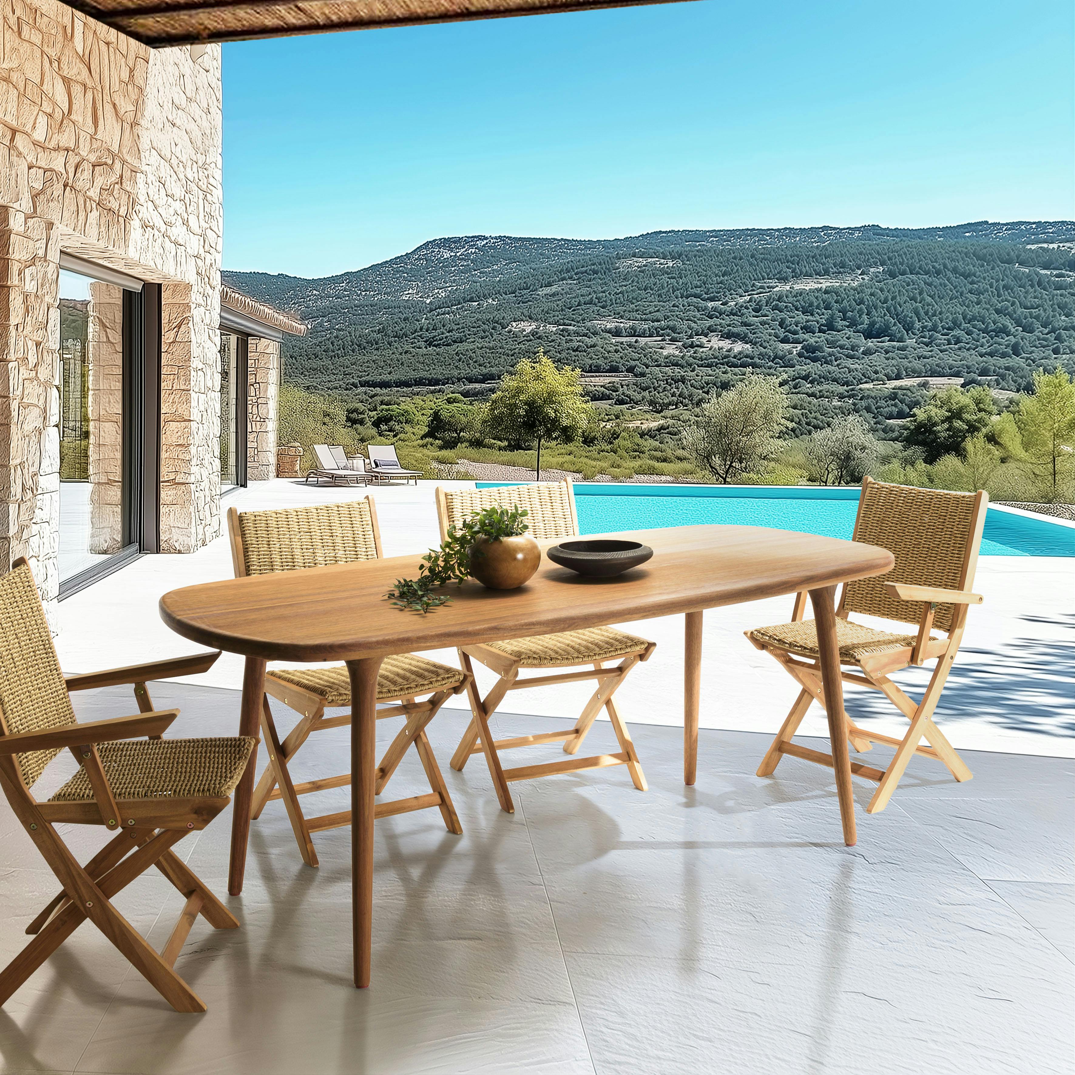 Table de jardin en bois d'Angélique huilé 200x90cm OSTIA