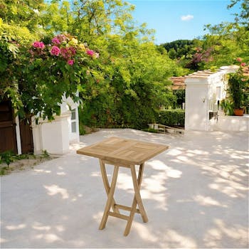 Table de jardin en Teck brut carrée 60cm SUMMER