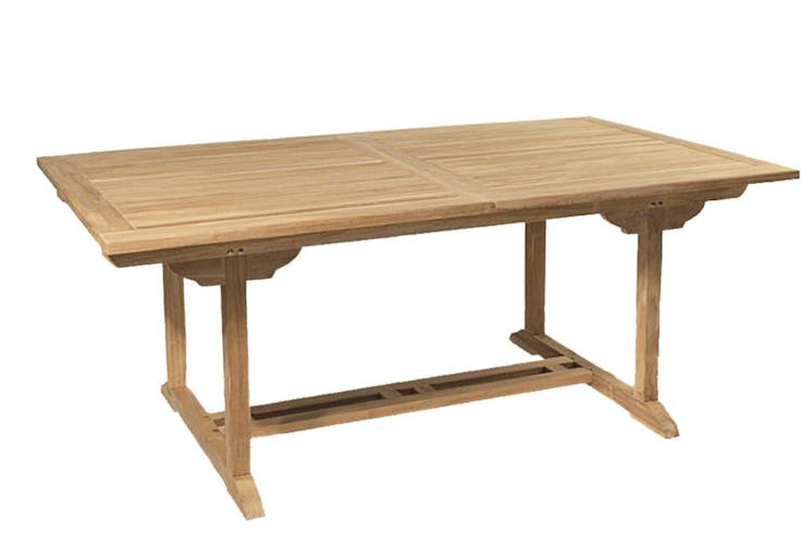 Table de jardin en teck brut rectangle extensible 120/180x90x75cm SUMMER