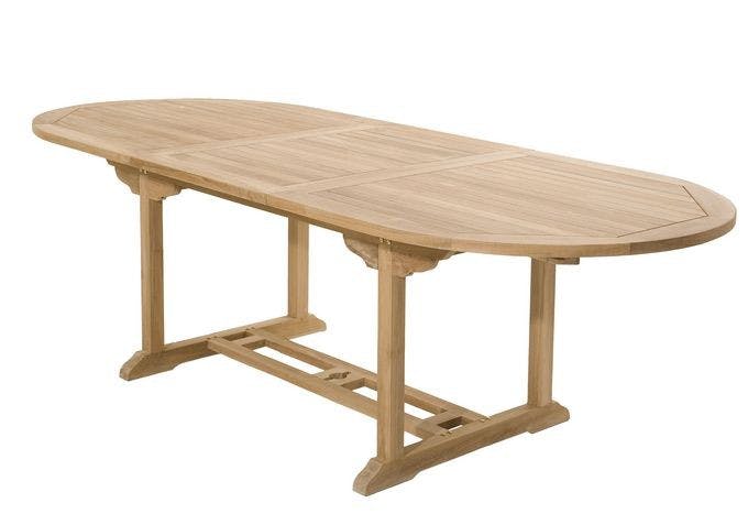 Table de jardin en Teck ovale extensible 180/240x100cm SUMMER