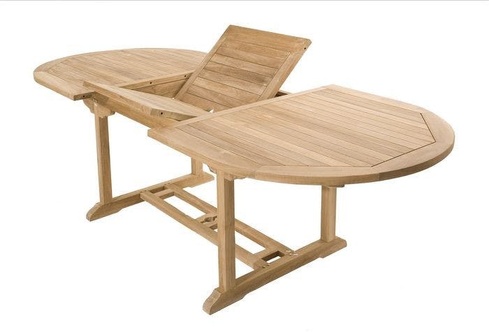 Table de jardin en Teck ovale extensible 180/240x100cm SUMMER