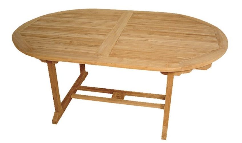 Table de jardin en Teck ovale extensible 180/240x120cm SUMMER
