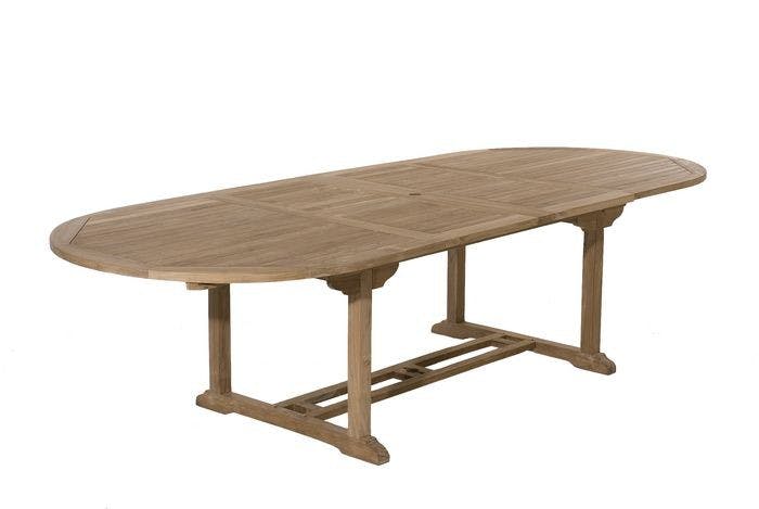 Table de jardin en Teck ovale extensible 200/300x120cm SUMMER