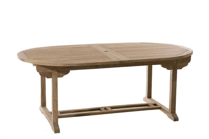 Table de jardin en Teck ovale extensible 200/300x120cm SUMMER