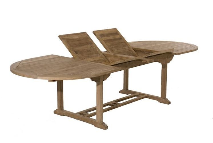 Table de jardin en Teck ovale extensible 200/300x120cm SUMMER