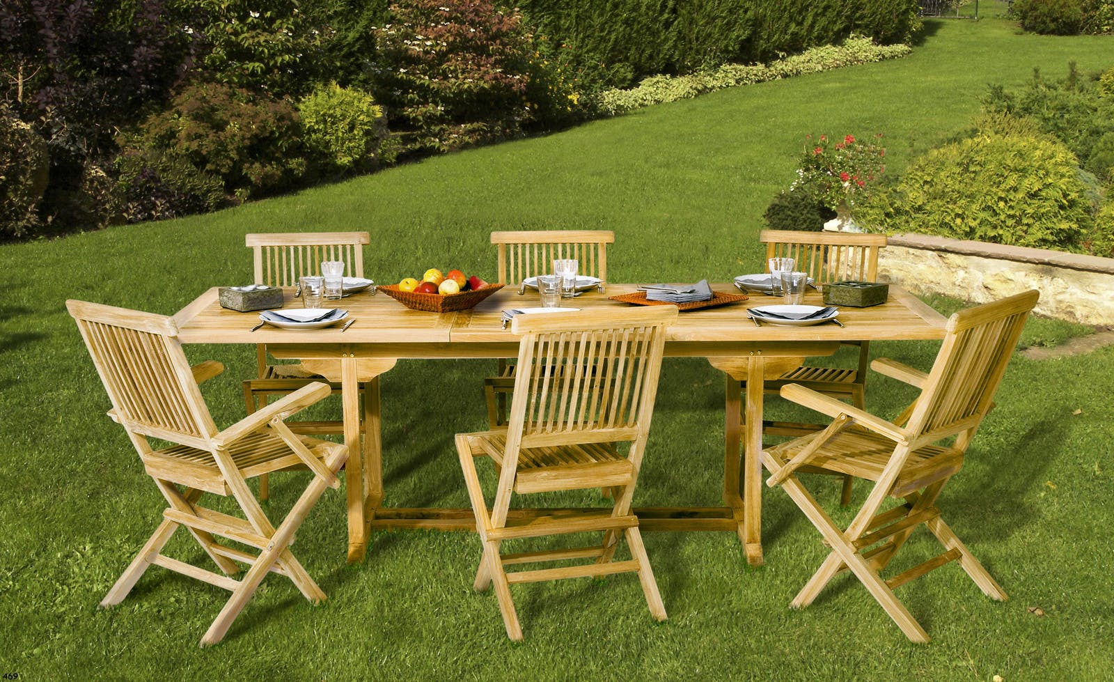 Table de jardin en Teck rectangle extensible 180/240cm SUMMER