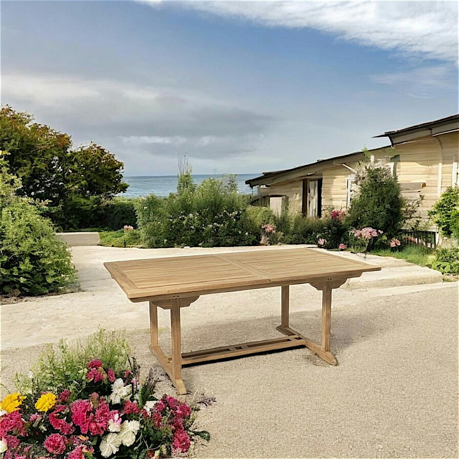 Table de jardin en Teck rectangle extensible 180/240cm SUMMER