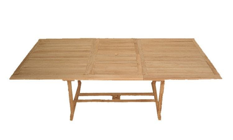Table de jardin en Teck rectangle papillon 180/240cm SUMMER