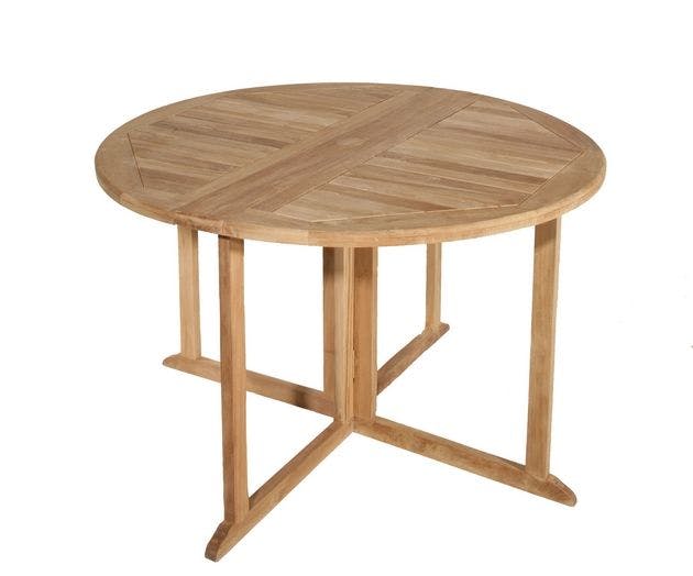 Table de jardin en Teck ronde pliante papillon 120cm SUMMER