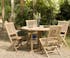 Table de jardin en Teck ronde pliante papillon 120cm SUMMER
