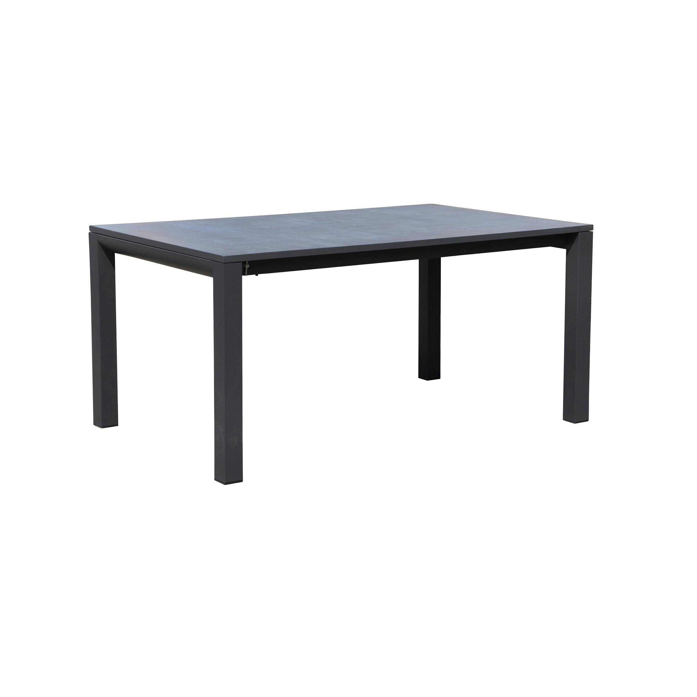 Table de jardin extensible 180/240 cm en aluminium plateau verre