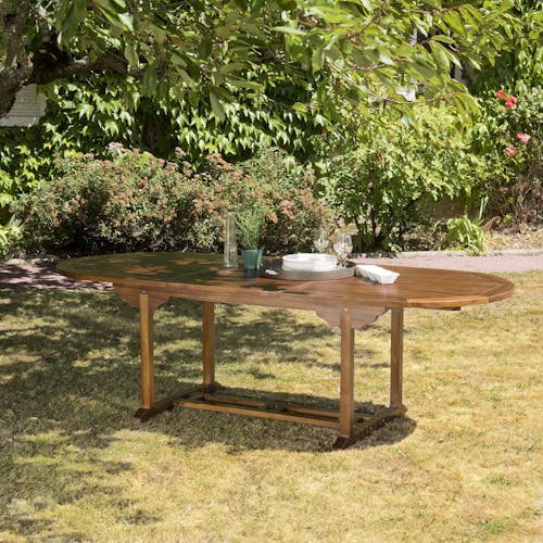 Table de jardin extensible ovale en teck 180/240 SUMMER