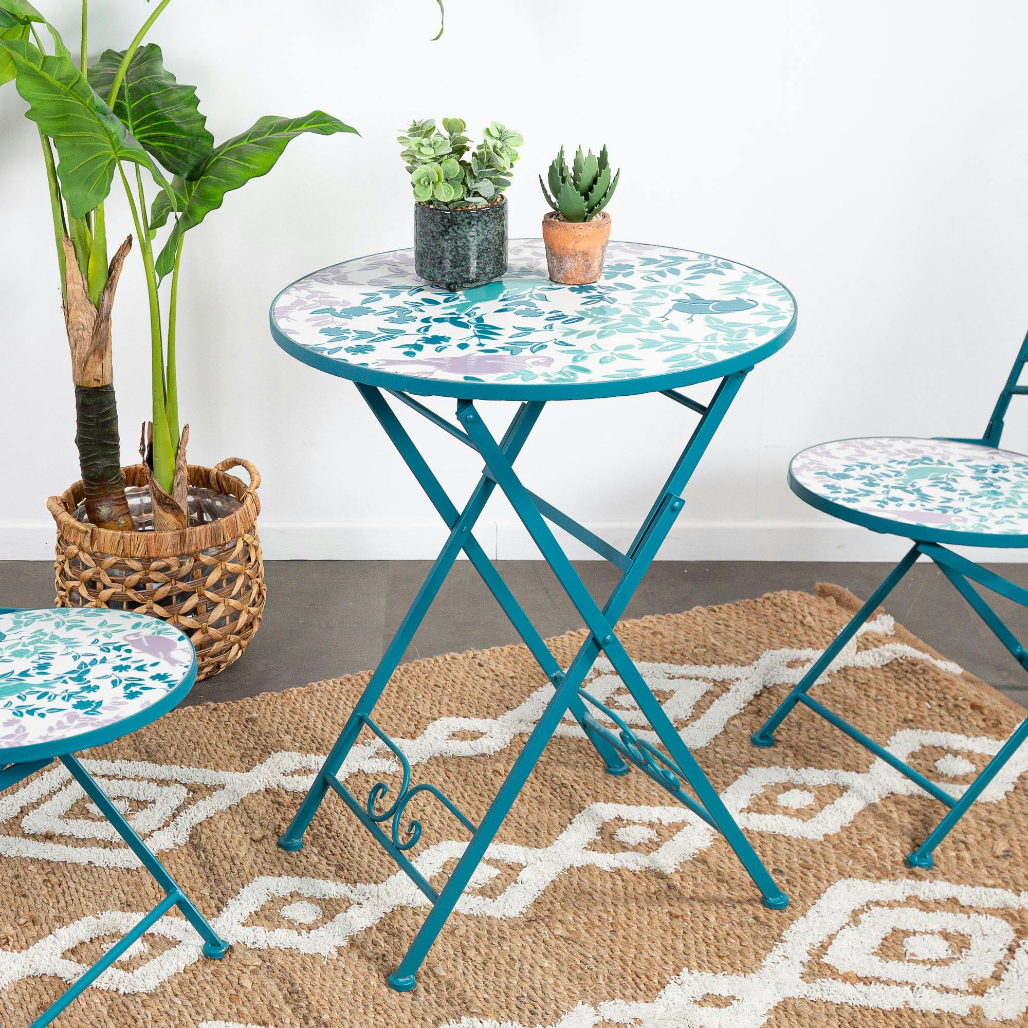 Table de jardin motif oiseau D 60 cm GRENADE
