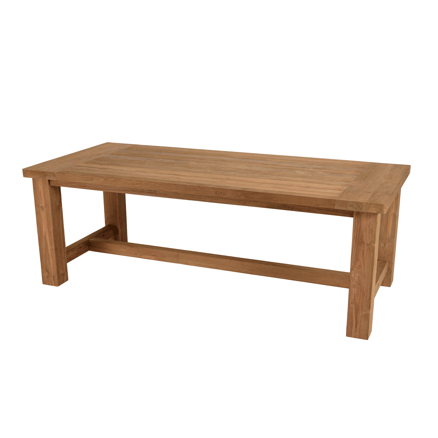 Table de jardin pieds droits teck recyclé naturel 220 cm MANY