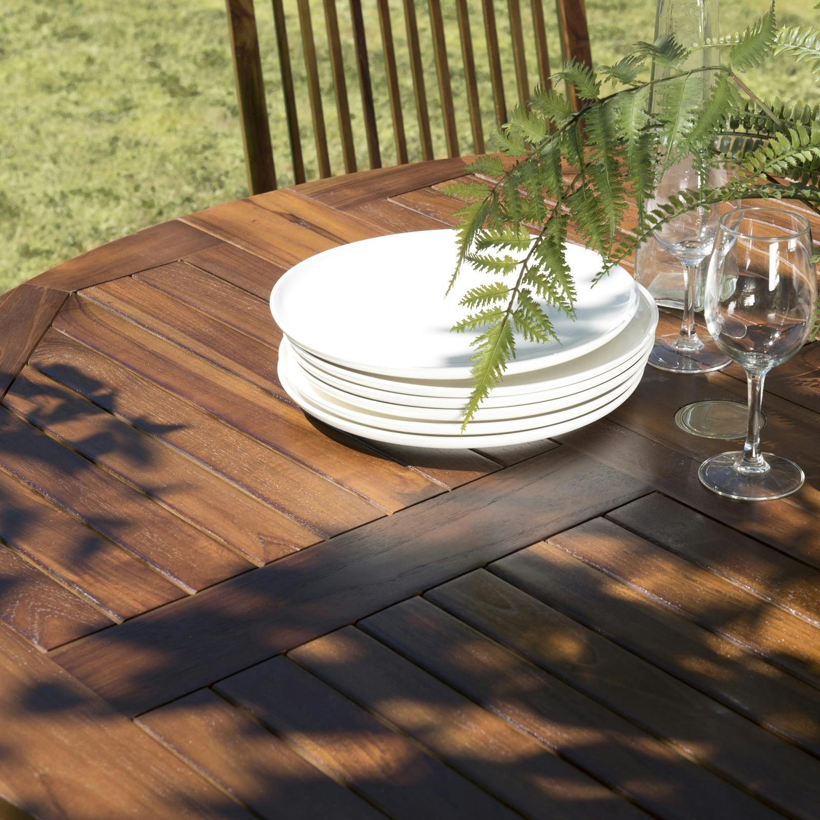 Table de jardin pliante papillon en teck 120 cm SUMMER