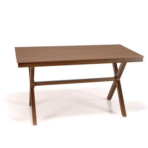 Table de jardin rectangulaire 140 cm couleur bois ajouré GIJON