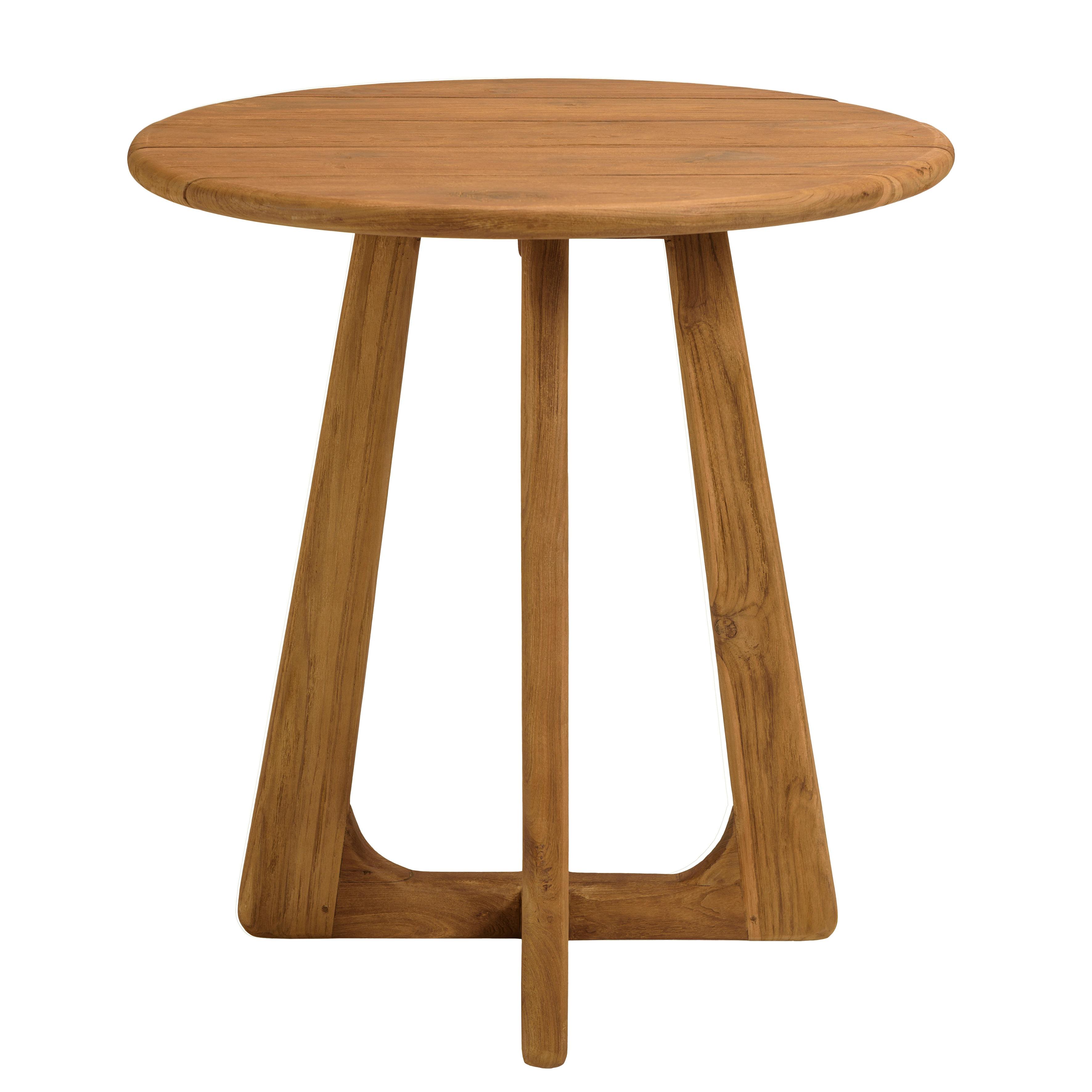 Table de jardin ronde 70 cm en teck recyclé ORIA