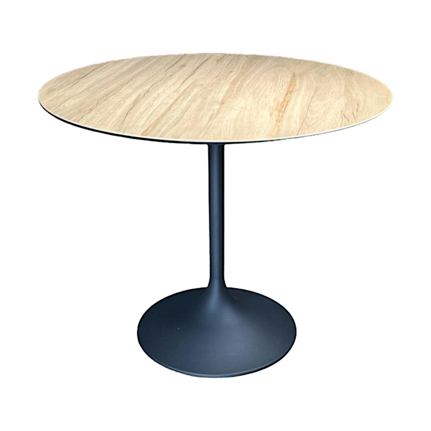 Table bistrot cuisine en céramique aspect bois D 90 cm LOMBARDIE