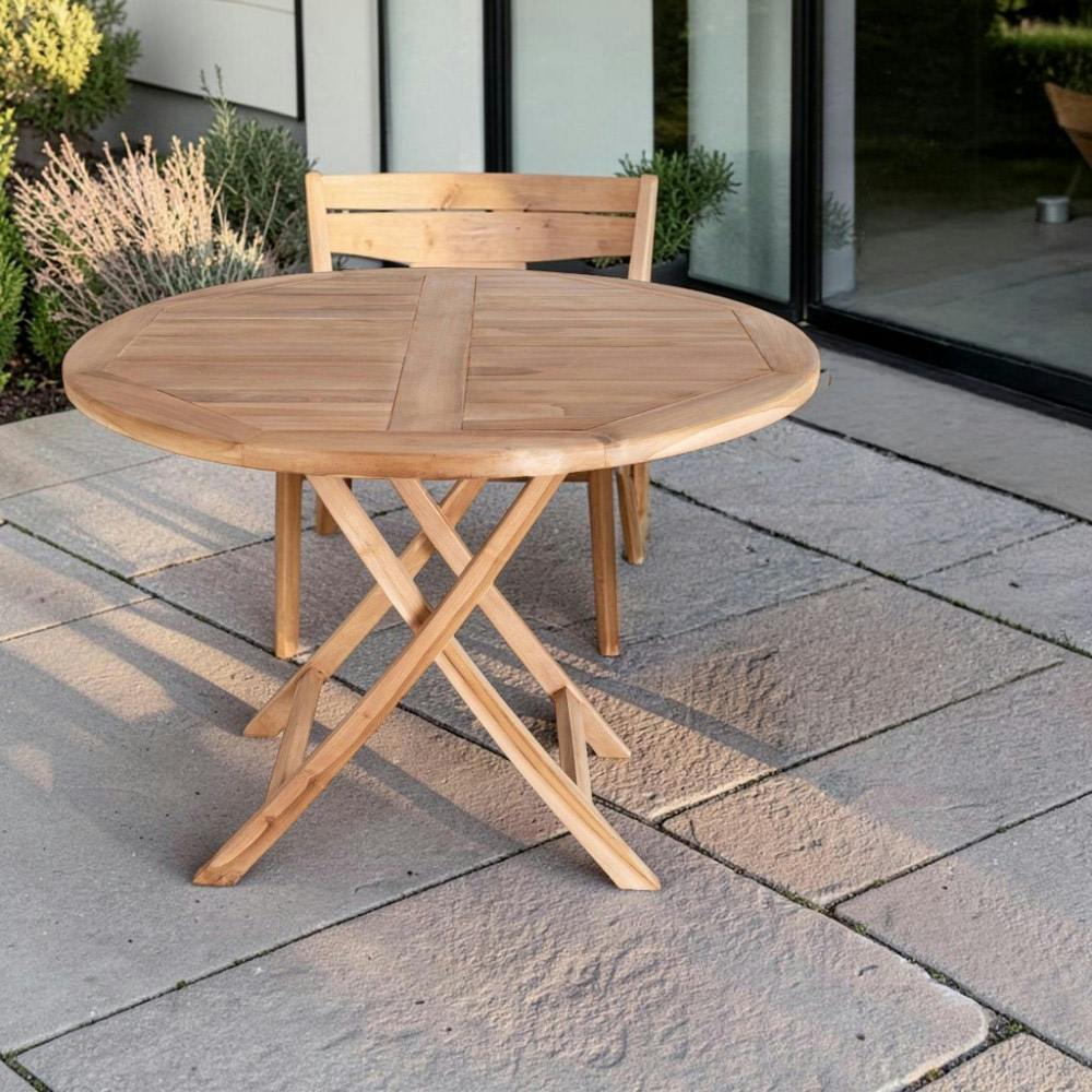 Table de jardin ronde en teck ø100 cm TANETE