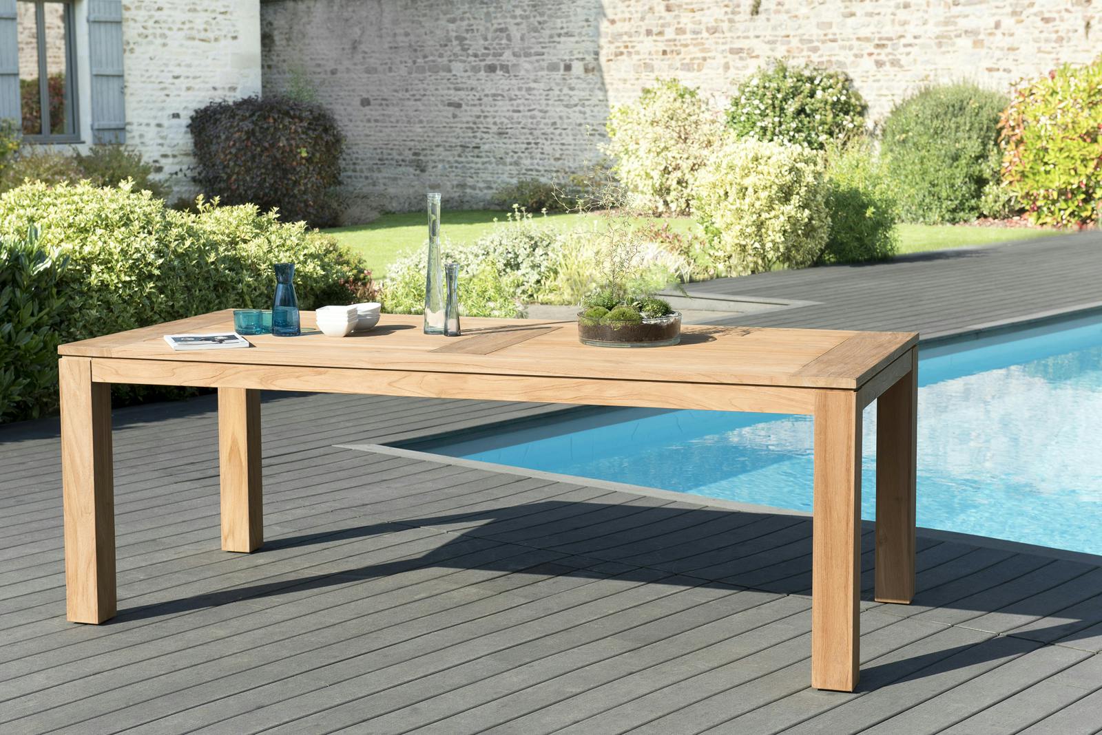 Table de Jardin Teck 220x100x77cm BERGEN ref. 30020830