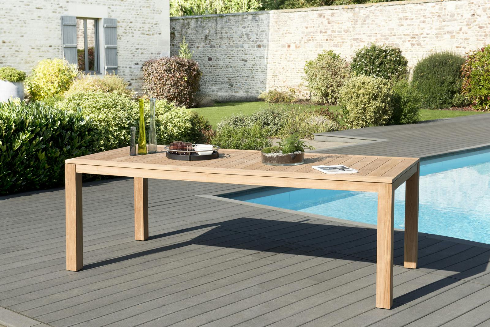 Table de Jardin Teck 220x100x77cm BERGEN ref. 30020832