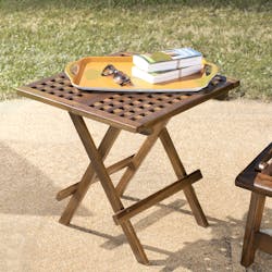 Table de pique-nique carrée en teck 50 cm MACAO