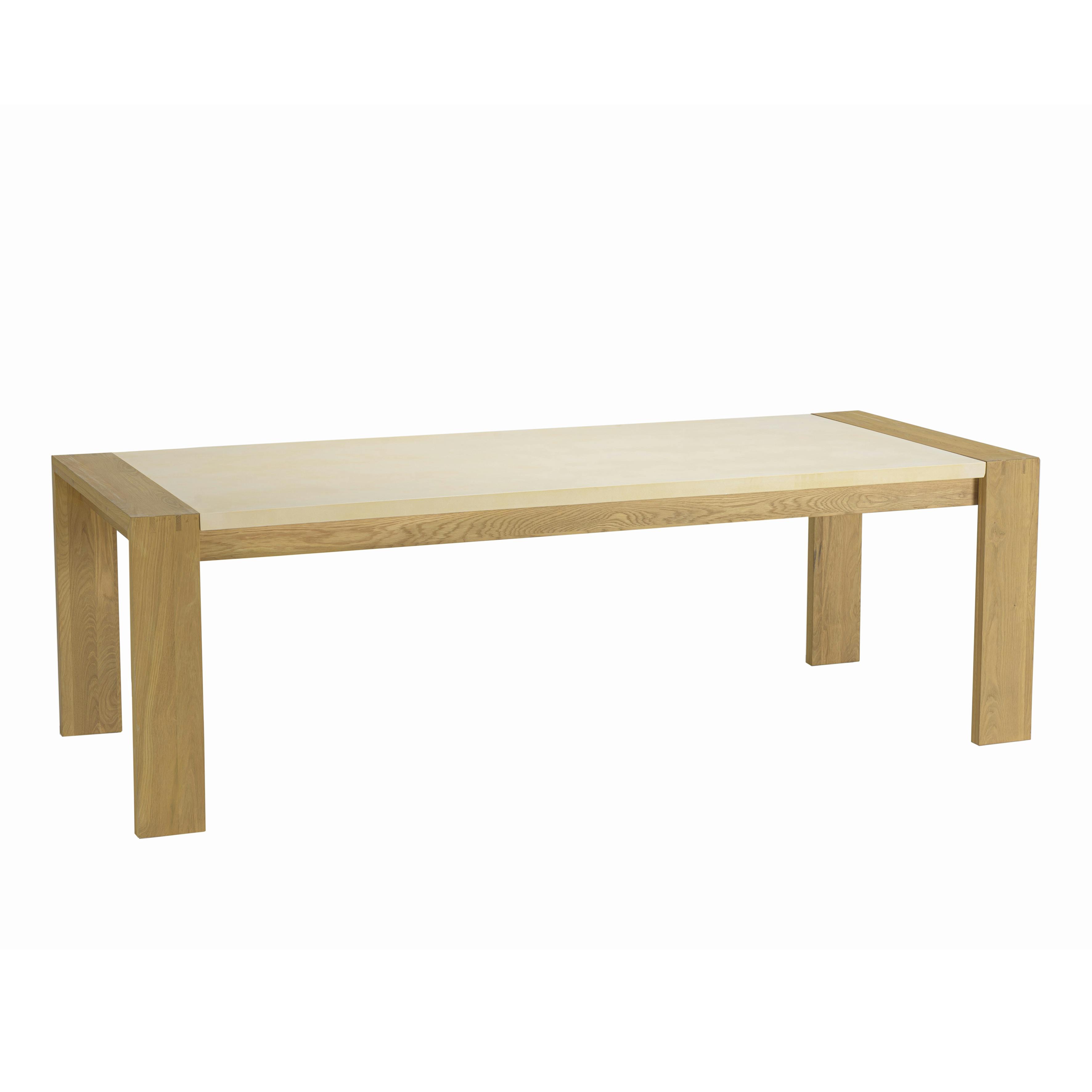 Table de repas 240 cm béton beige et chêne BRASILIA