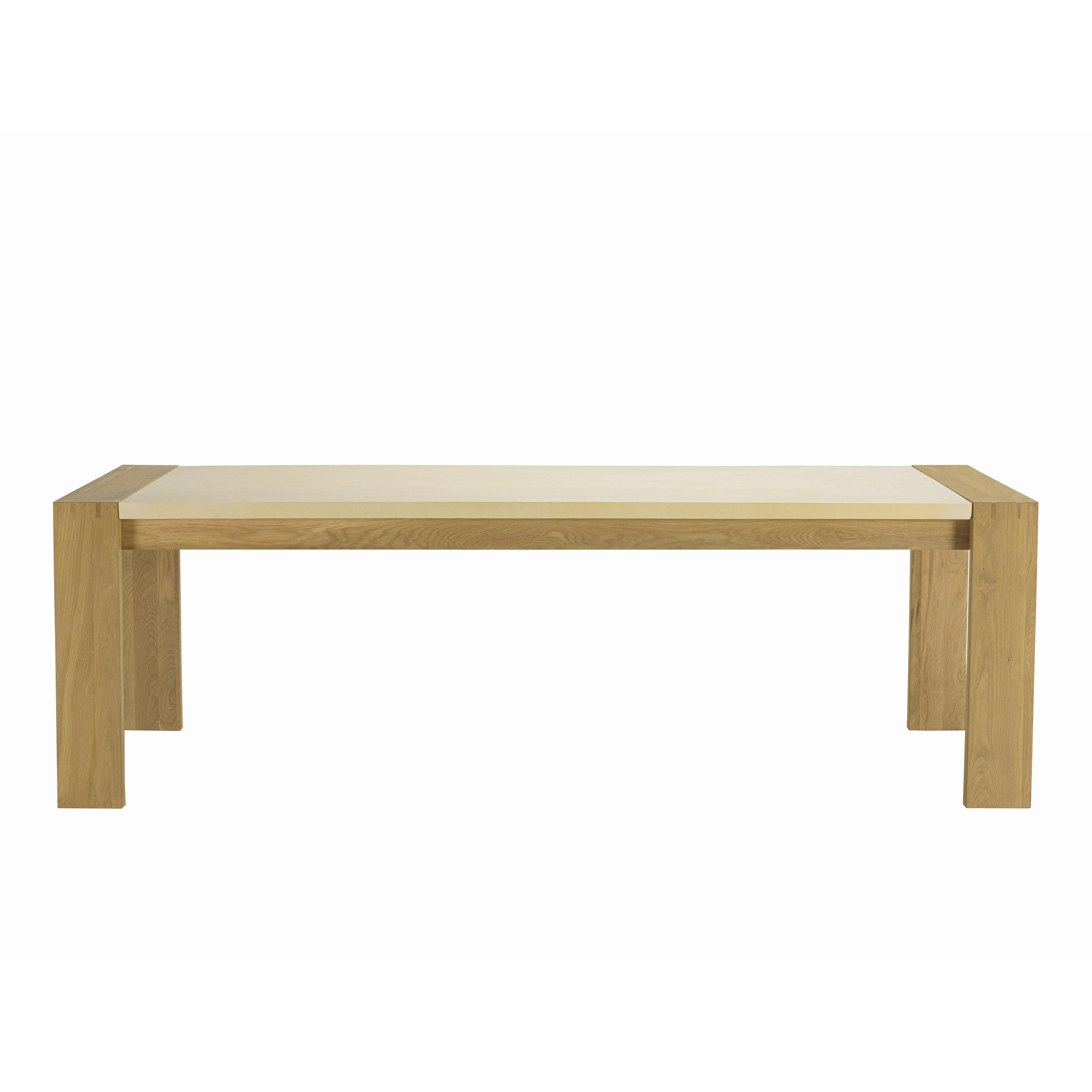 Table de repas 240 cm béton beige et chêne BRASILIA