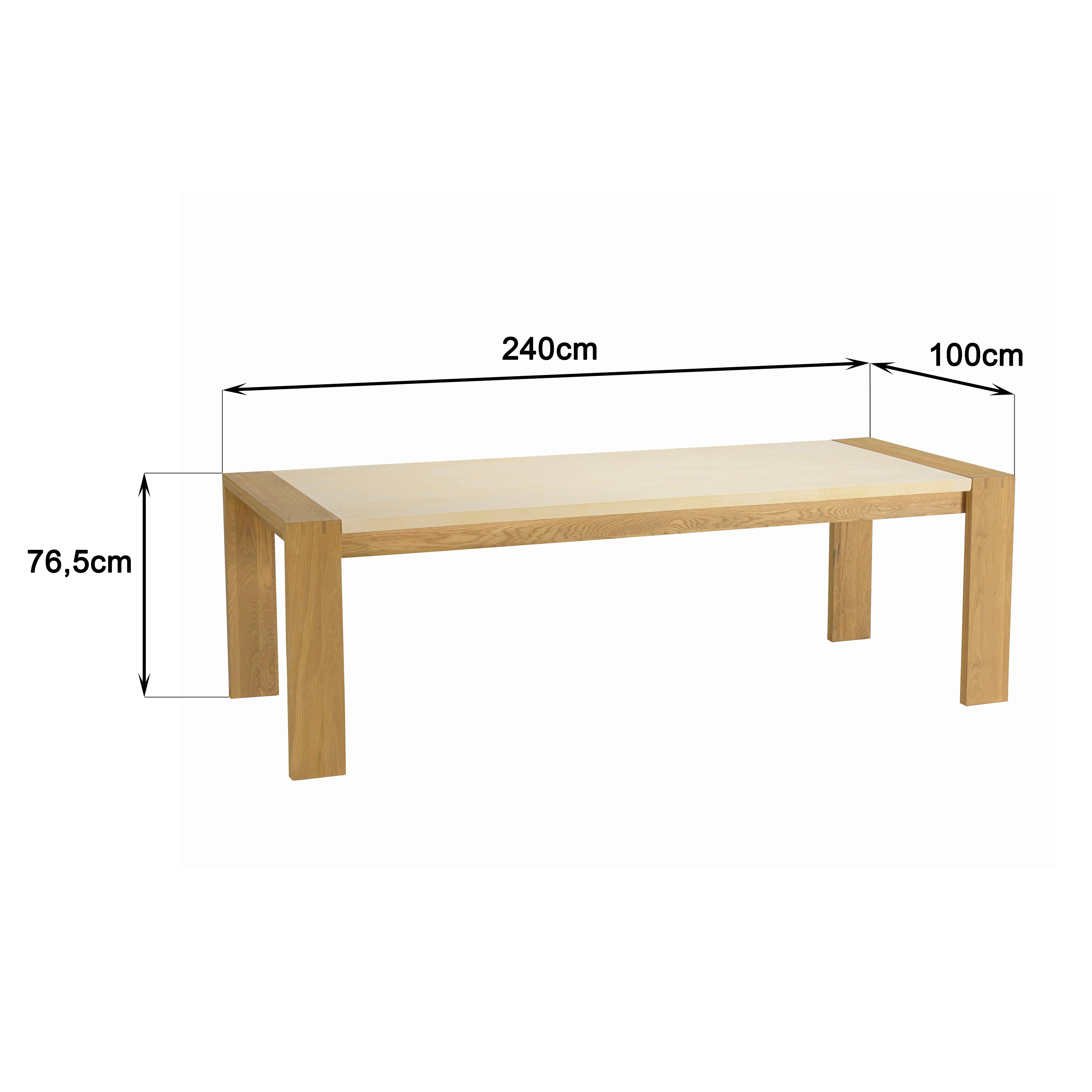 Table de repas 240 cm béton beige et chêne BRASILIA | Tables à manger ...