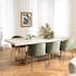 Table de repas béton beige pieds bois design DIKA