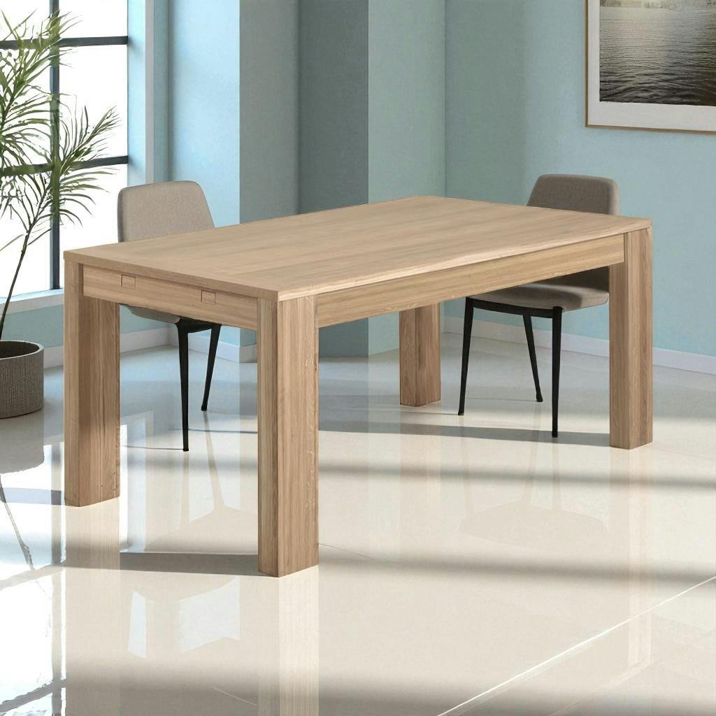 Table de Repas bois naturel Chêne massif 160x90x77cm MALMOE2