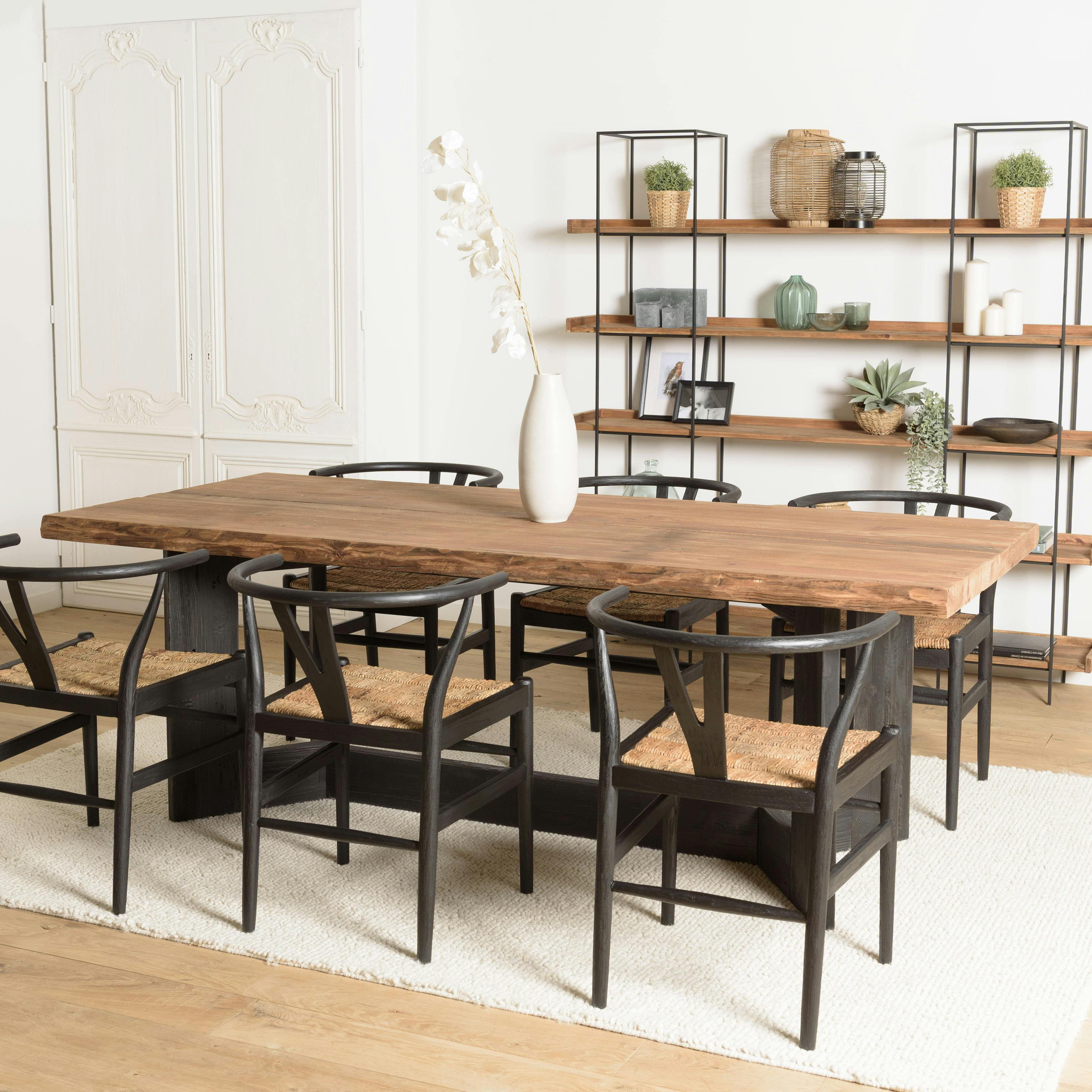 Table de repas bois recyclé pin 220 cm CRACOVIE