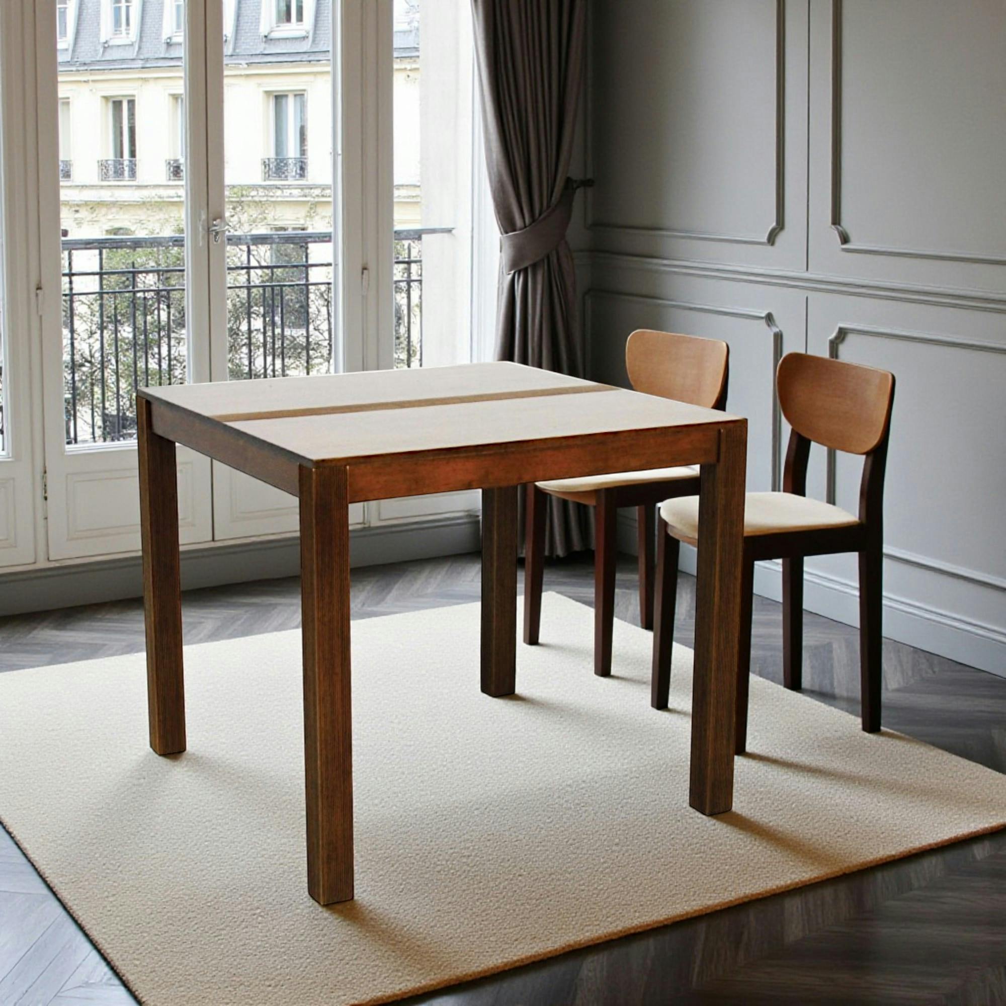 Table de repas carrée Hévéa 85x85x76cm GALA
